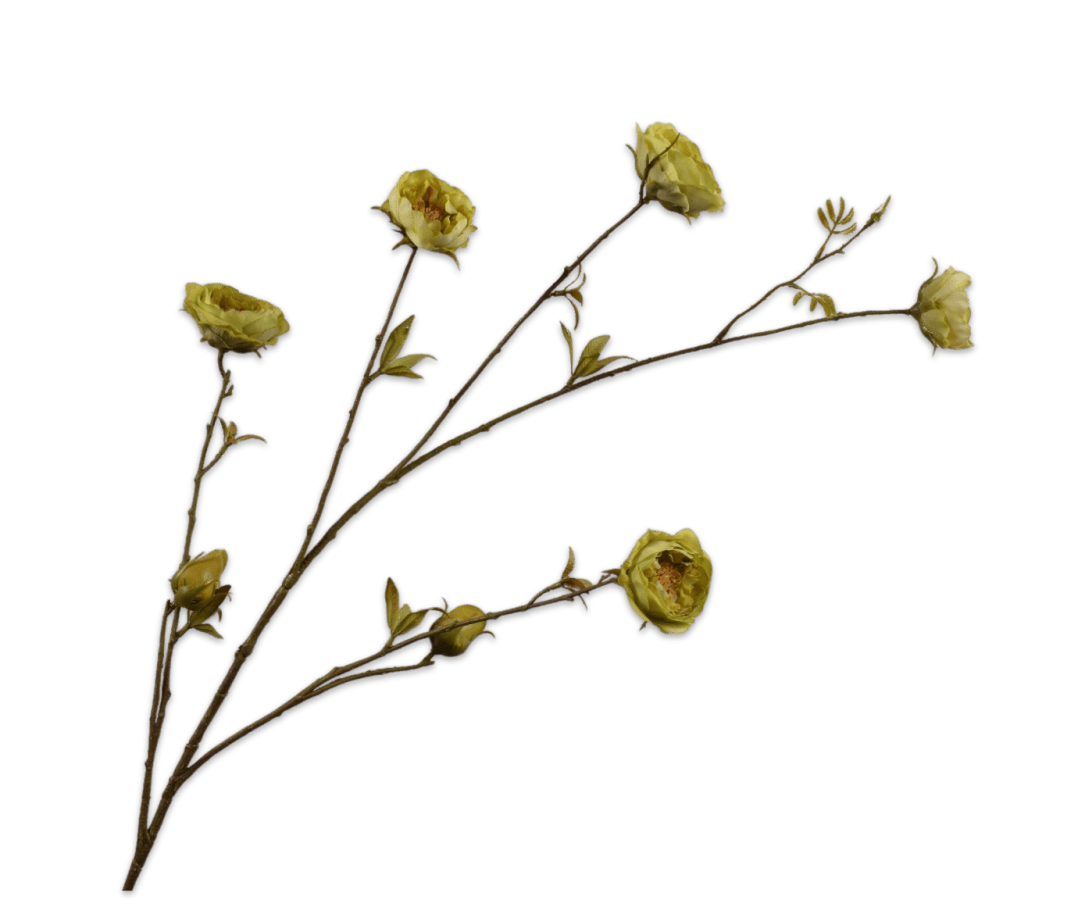 Kunstbloem Roos Tak Groen | 117 cm - NU PUUR &amp; GROEN