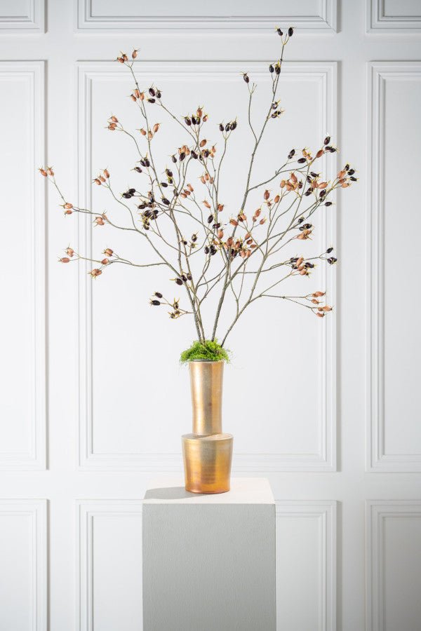 Kunstbloem Rozenbottel Tak Bruin | 126 cm - NU PUUR &amp; GROEN