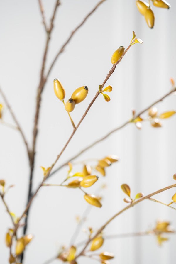 Kunstbloem Rozenbottel Tak Bruin/Groen | 121 cm - NU PUUR &amp; GROEN