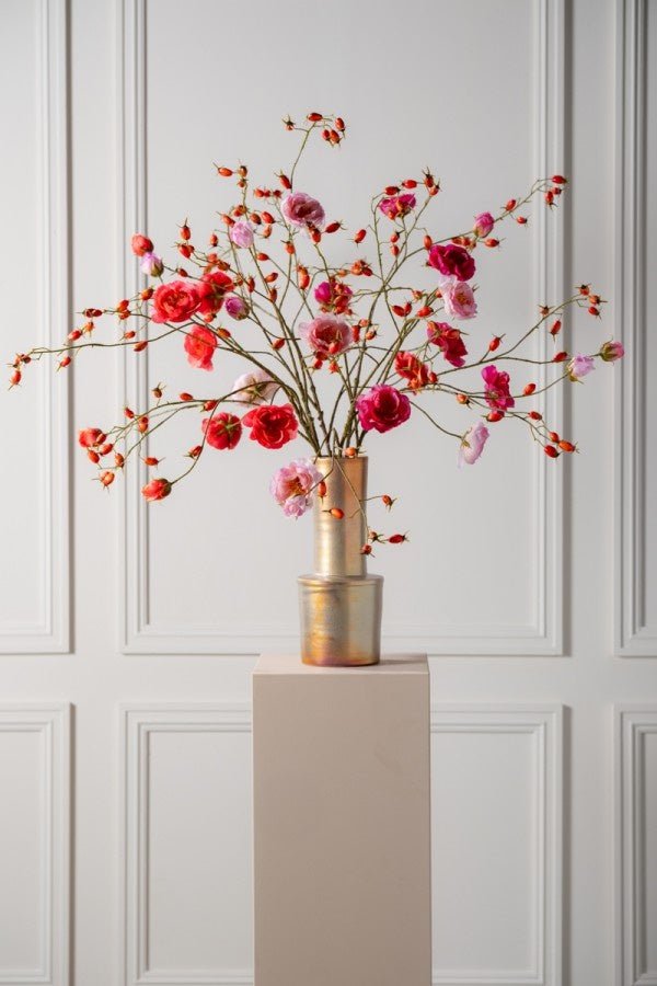 Kunstbloem Rozenbottel Tak Roze DK REAL TOUCH | 106 cm - NU PUUR & GROEN