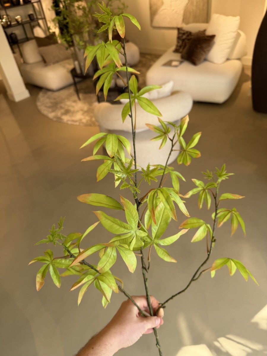 Kunstbloem Schefflera Tak Groen | 117 cm - NU PUUR & GROEN