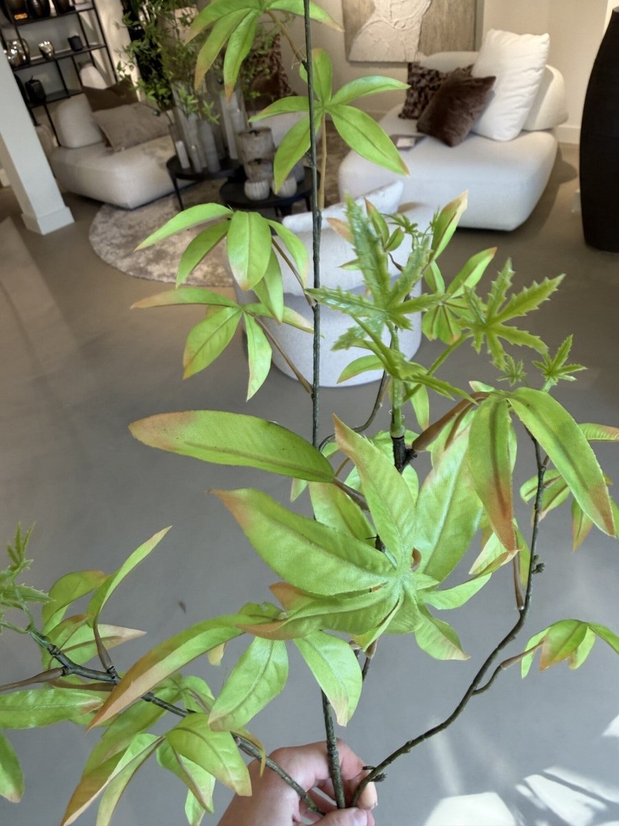 Kunstbloem Schefflera Tak Groen | 117 cm - NU PUUR & GROEN