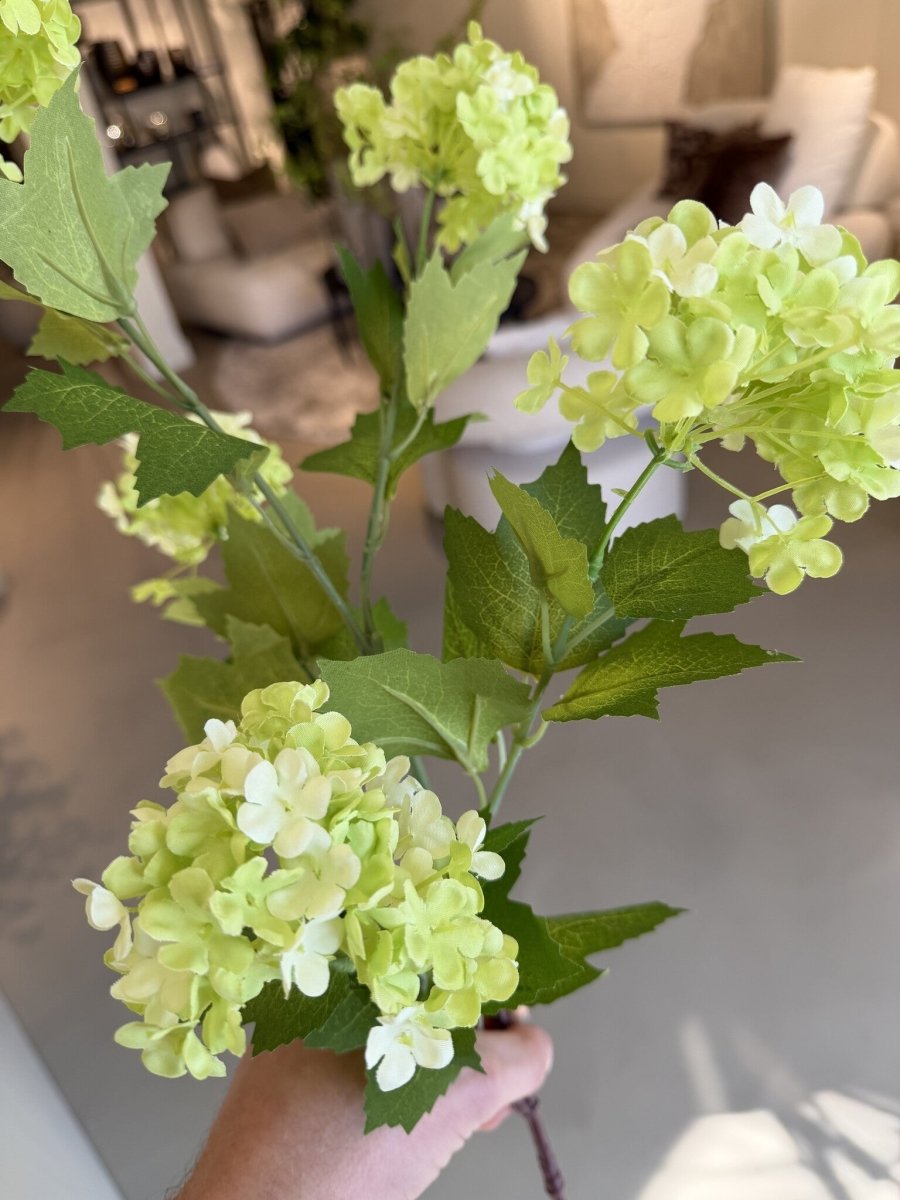 Kunstbloem Sneeuwbal Tak Groen | 85 cm - NU PUUR &amp; GROEN