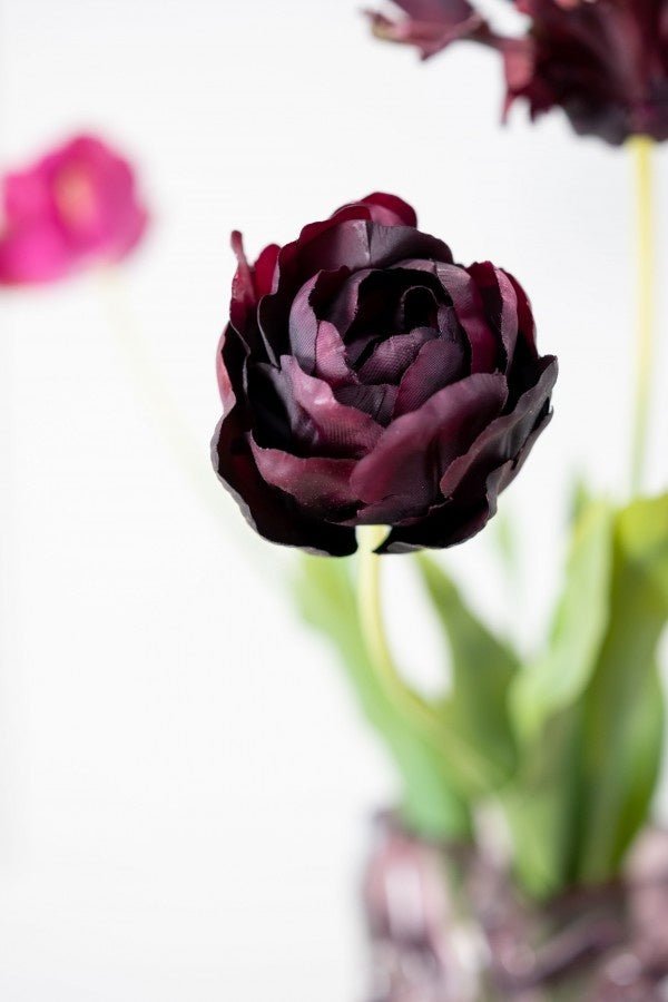 Kunstbloem Tulp Steel Bordeaux RT | 82 cm - NU PUUR & GROEN