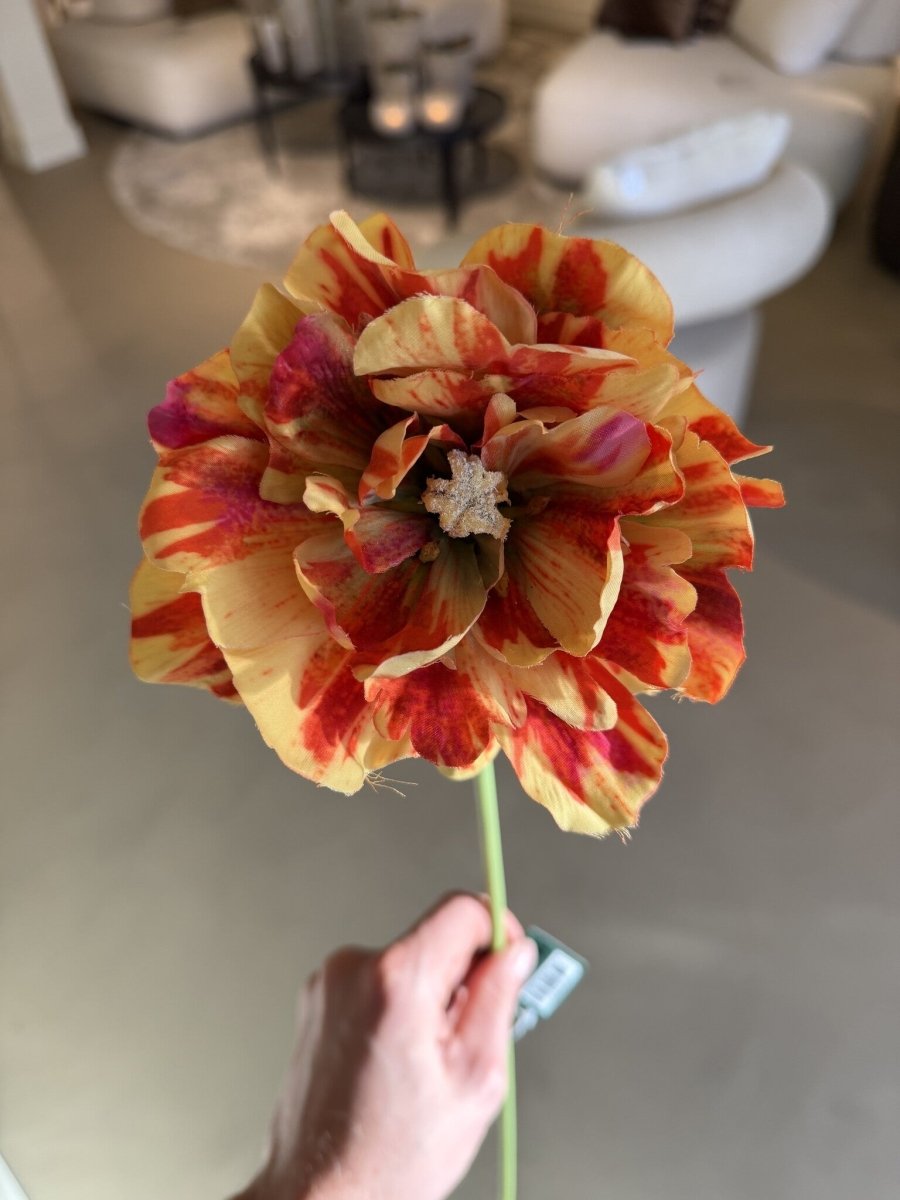 Kunstbloem Tulp Steel Rood/Geel | 69 cm - NU PUUR & GROEN