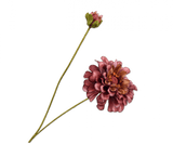 Kunstbloem Zinnia Tak Mauve/Groen REAL TOUCH | 62 cm