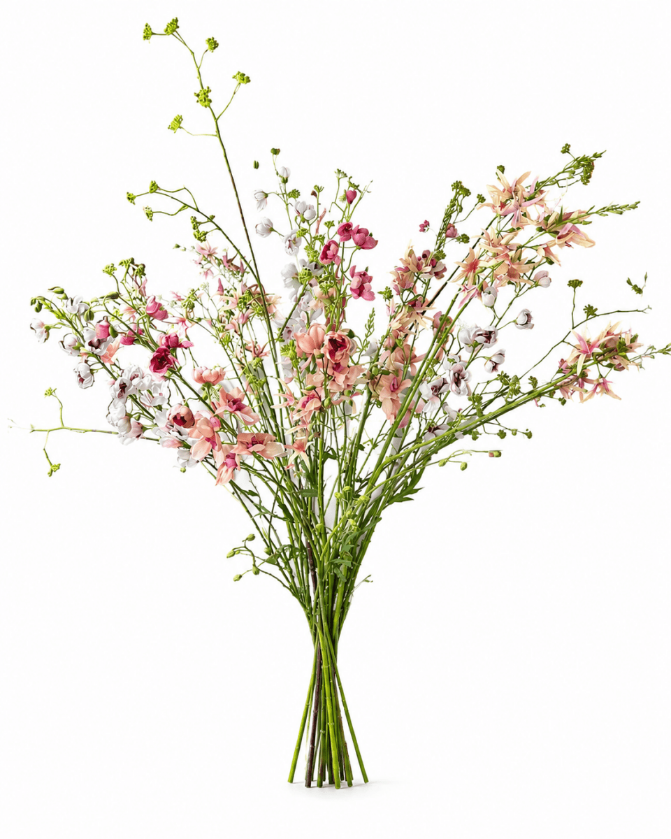 Kunstbloemen boeket | Delphinium peach Large - NU PUUR & GROEN