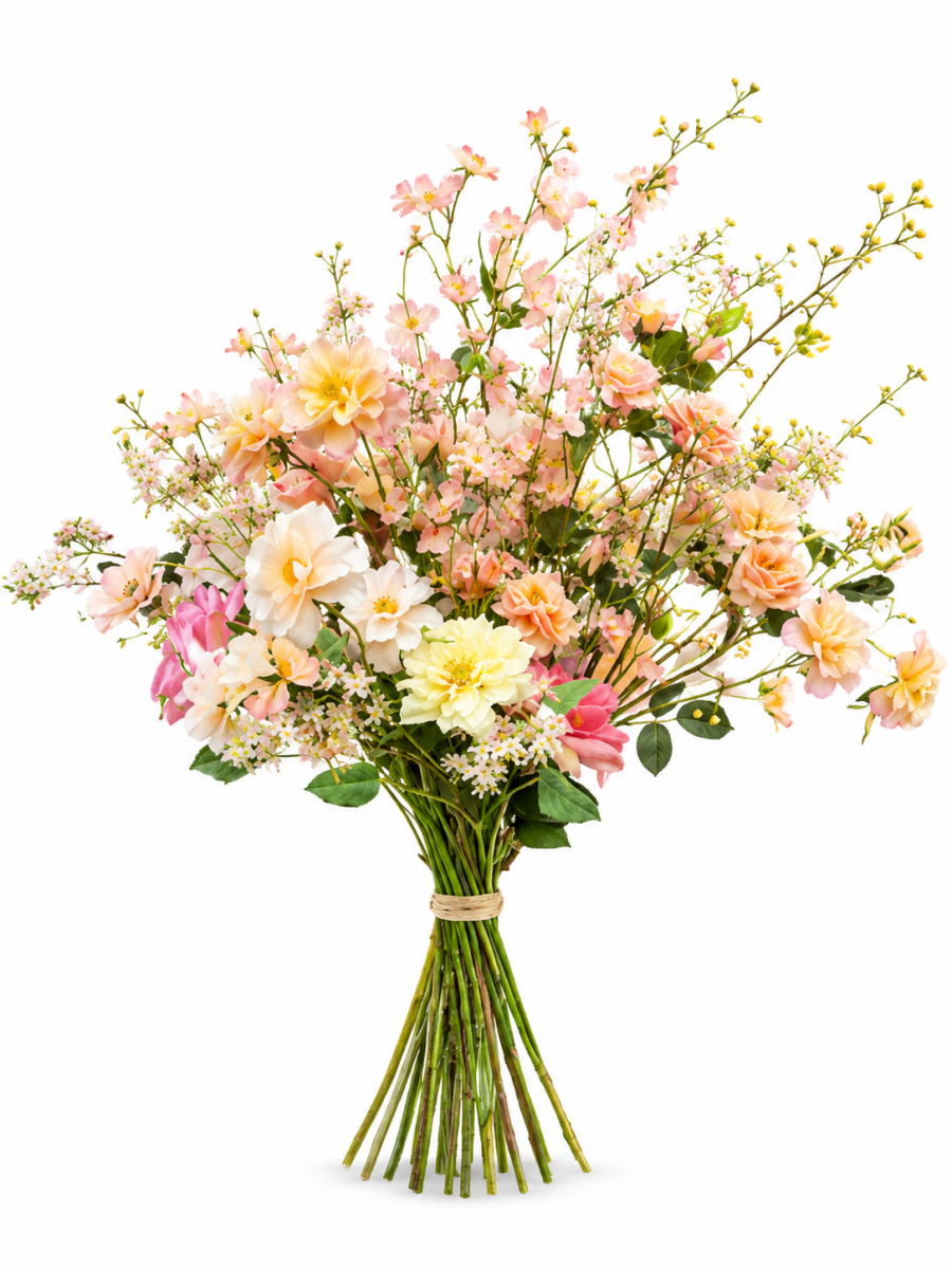 Kunstbloemen boeket | "Limited Edition" Pastel Rozen - NU PUUR & GROEN