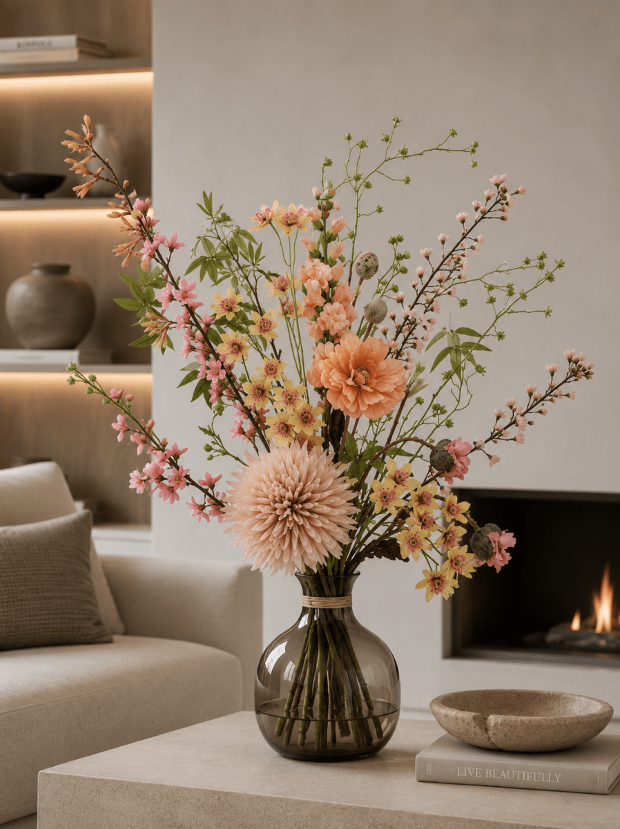 Kunstbloemen boeket | Peach Blossom - NU PUUR & GROEN