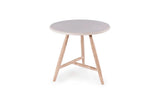 Low dining Bistro Round Table Faye | Teak Natural Grey / Concrete Top