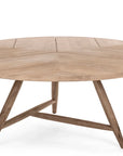 Low Dining Round Table Faye XL | Teak Natural Grey - NU PUUR & GROEN