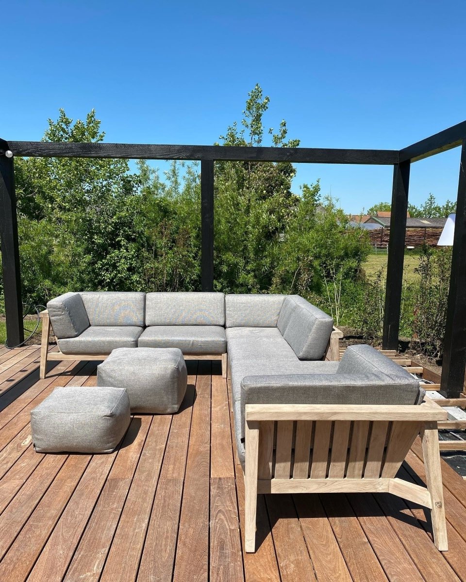 Ottoman Copenhague | Teak Natural Grey - NU PUUR &amp; GROEN
