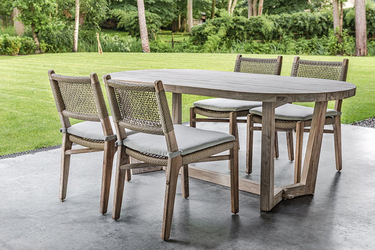 Oval Table Dan Small | Reclaimed Teak Natural Grey - NU PUUR & GROEN
