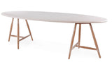 Oval Table Faye | Teak Natural Grey / Concrete Top