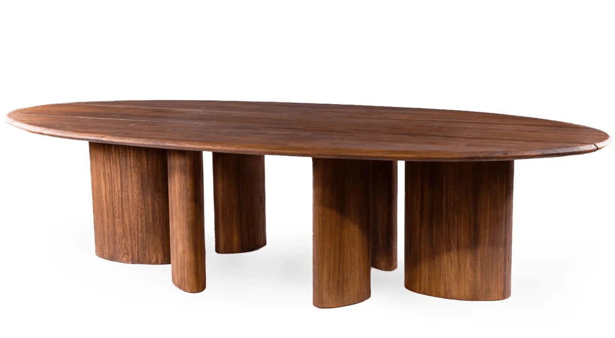 Oval Table Imen | Teak Woodstain Emas Brown - NU PUUR & GROEN