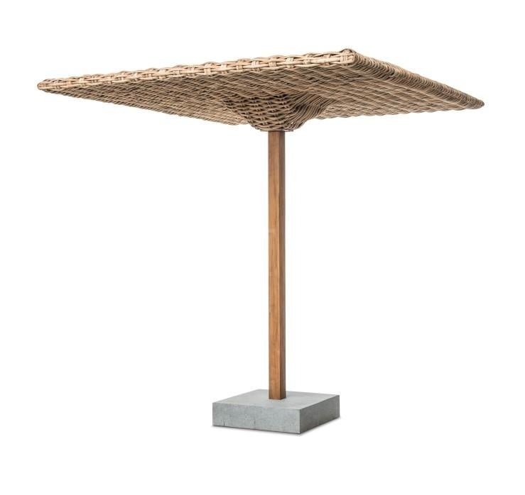 Parasol Yasmin | CL PE Wicker Natural / Teak & Concrete - NU PUUR & GROEN