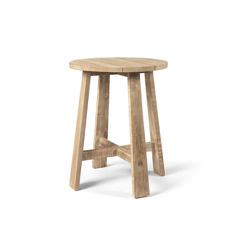 Round Bar Table Alex | Teak Natural Grey - NU PUUR & GROEN