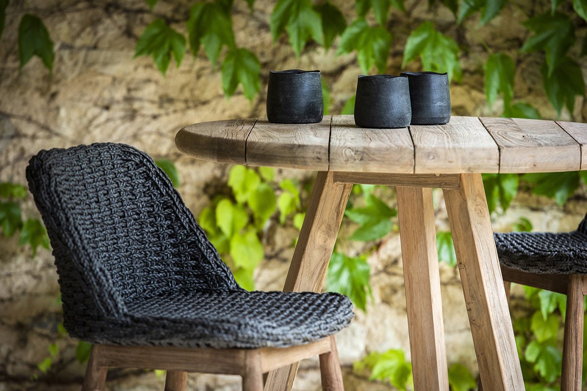 Round Bar Table Anton | Reclaimed Teak Natural Grey - NU PUUR & GROEN