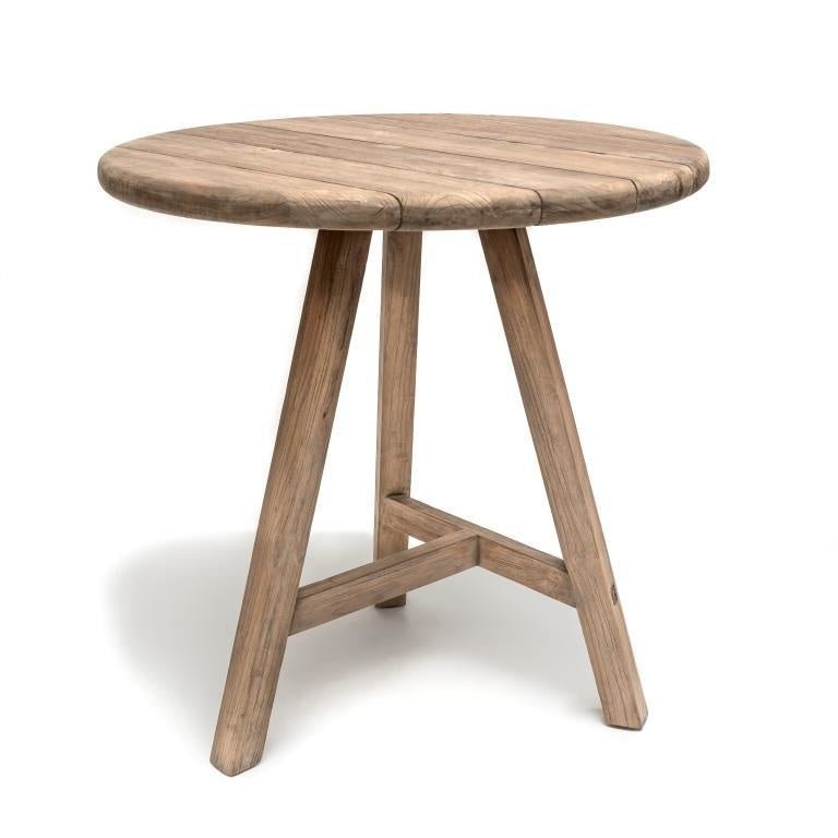 Round Bar Table Anton | Reclaimed Teak Natural Grey - NU PUUR & GROEN