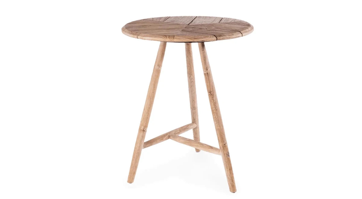 Round Bar Table Faye | Teak Natural Grey - NU PUUR & GROEN