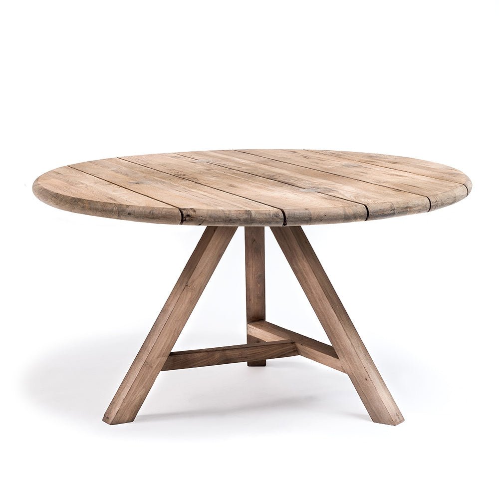 Round Table Anton Large | Reclaimed Teak Natural Grey - NU PUUR & GROEN