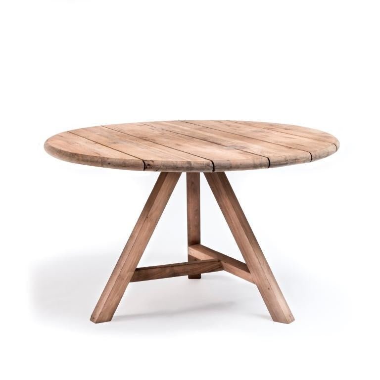 Round Table Anton Small | Reclaimed Teak Natural Grey - NU PUUR & GROEN