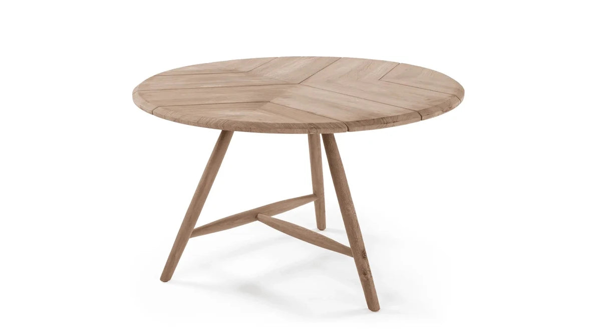 Round Table Faye | Teak Natural Grey - NU PUUR & GROEN