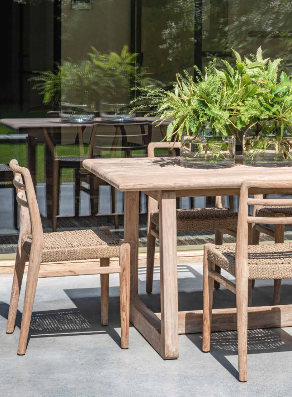 Chair Jared | Teak Natural Grey / PE Wicker Antique Weed