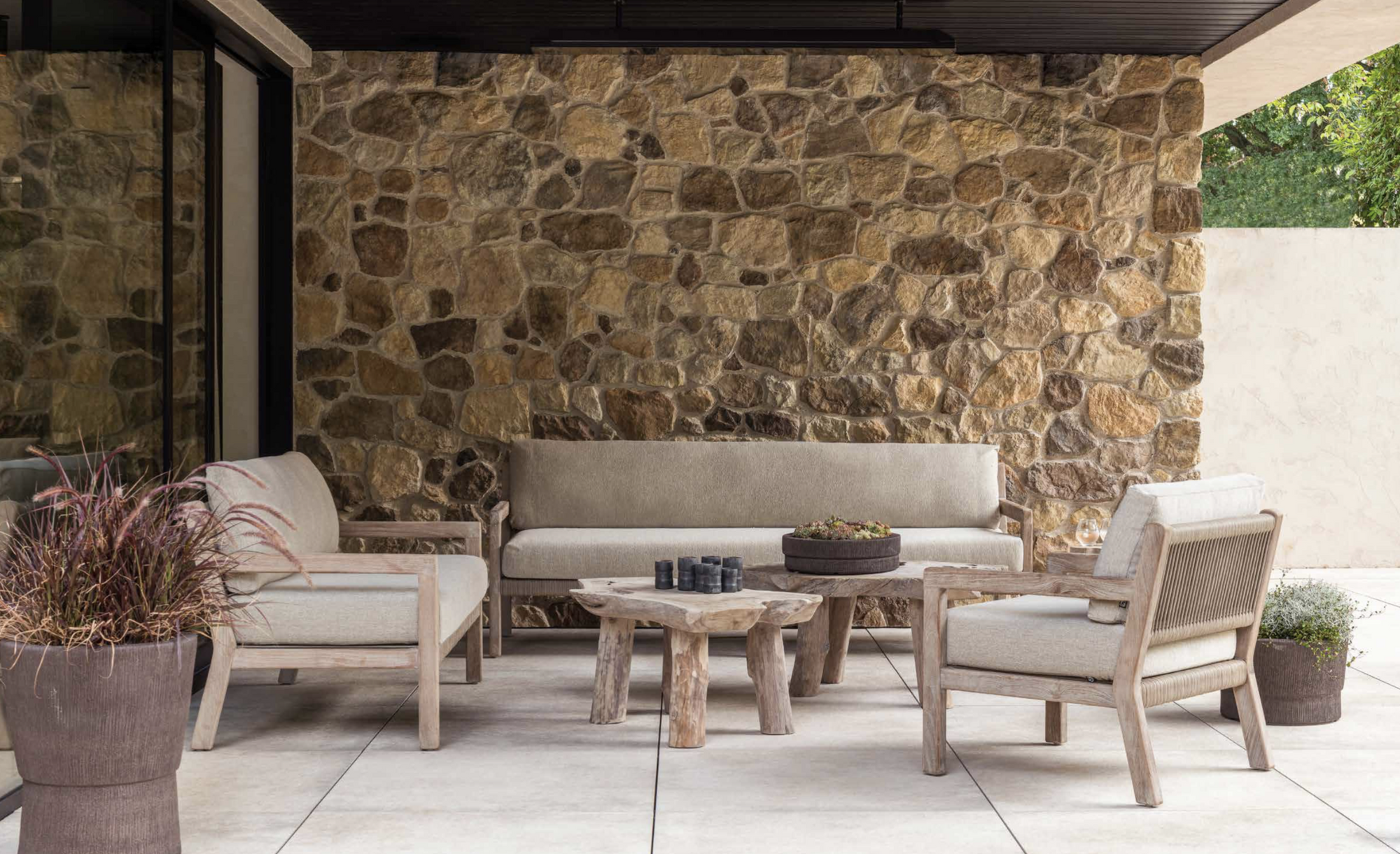 2-Seater Mario | Teak Natural Grey / Rope