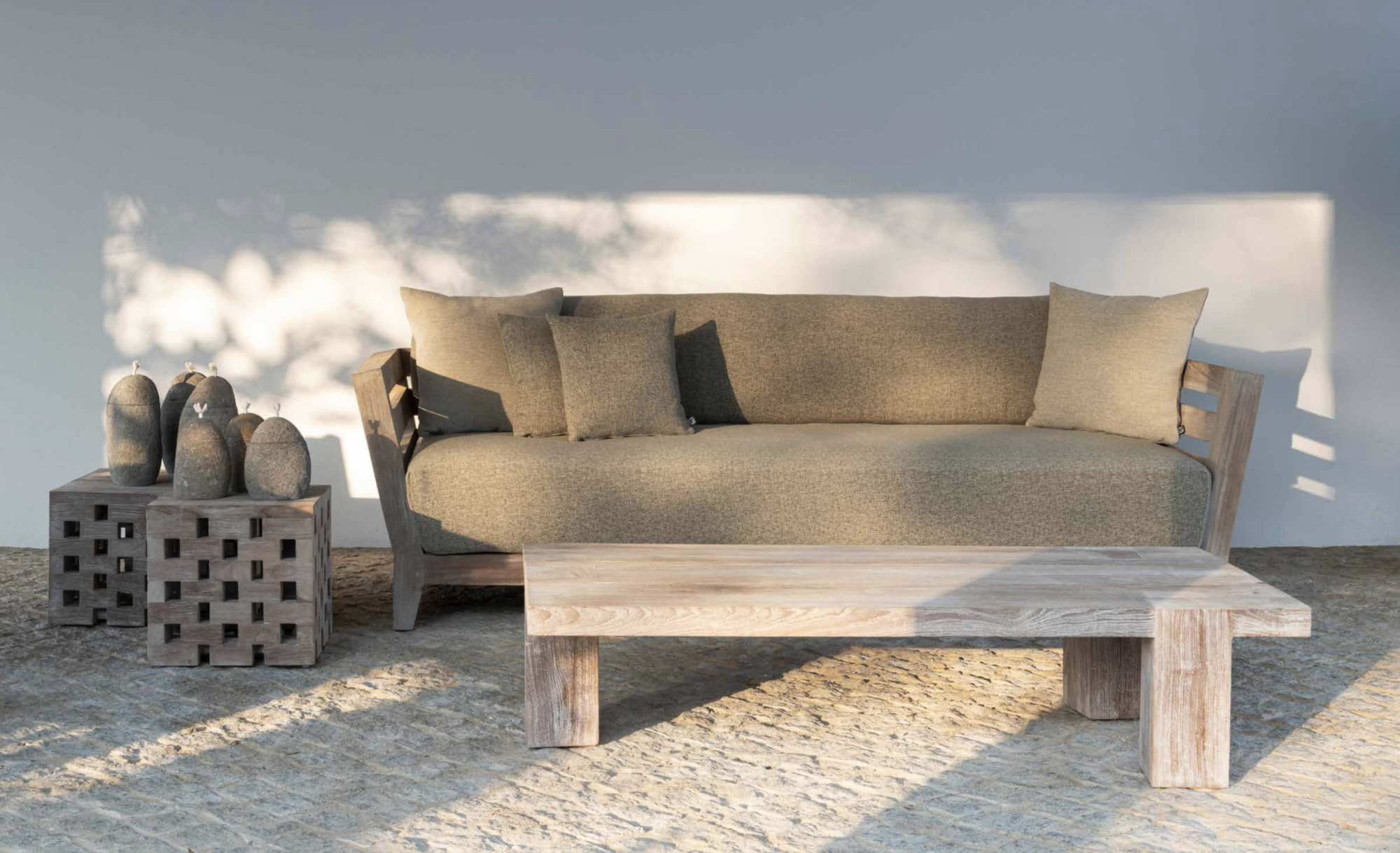 Sofa Mia 3-Seater | Teak Natural Grey