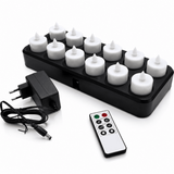 Set van 12 Luxe Oplaadbare LED-Theelichtjes