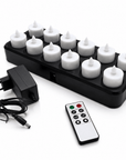 Set van 12 Luxe Oplaadbare LED-Theelichtjes - NU PUUR & GROEN