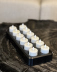 Set van 12 Luxe Oplaadbare LED-Theelichtjes - NU PUUR & GROEN