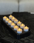 Set van 12 Luxe Oplaadbare LED-Theelichtjes - NU PUUR & GROEN