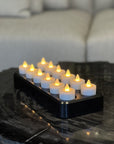 Set van 12 Luxe Oplaadbare LED-Theelichtjes - NU PUUR & GROEN