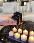 Set van 12 Luxe Oplaadbare LED-Theelichtjes - NU PUUR & GROEN