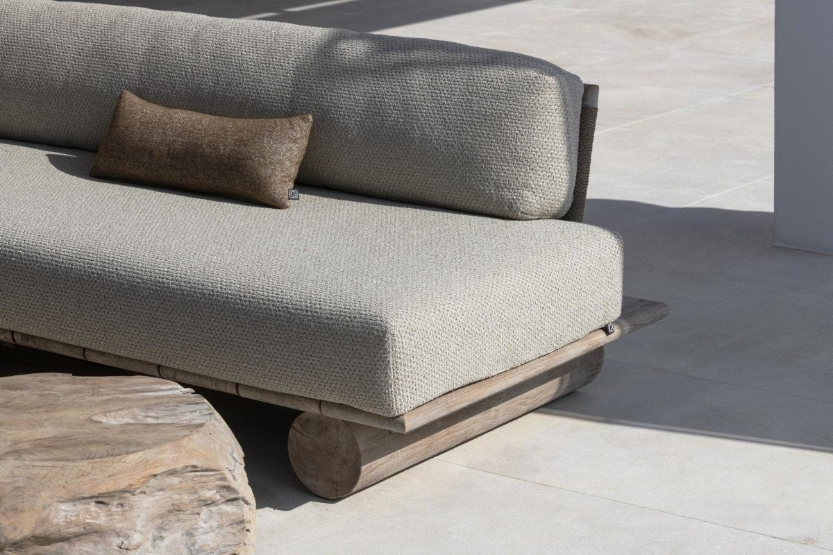 Sofa Edge | Teak Natural Grey & PE Wicker Antique Weed - NU PUUR & GROEN