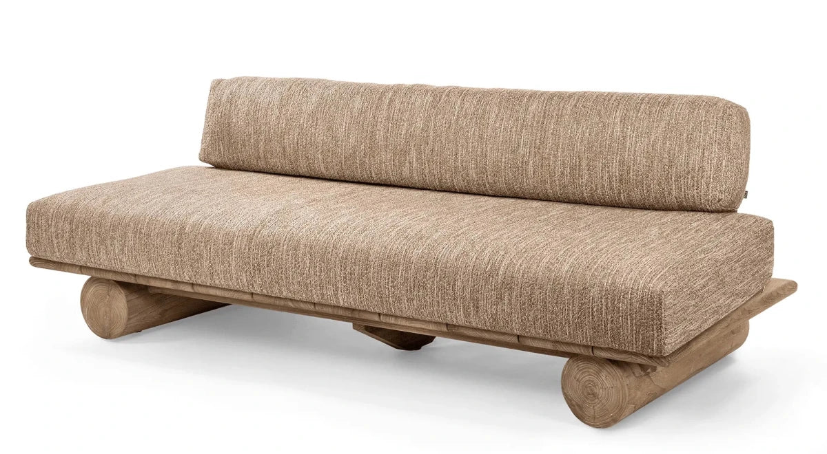 Sofa Edge | Teak Natural Grey & PE Wicker Antique Weed - NU PUUR & GROEN