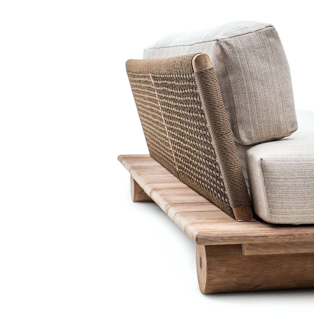 Sofa Edge | Teak Natural Grey & PE Wicker Antique Weed - NU PUUR & GROEN