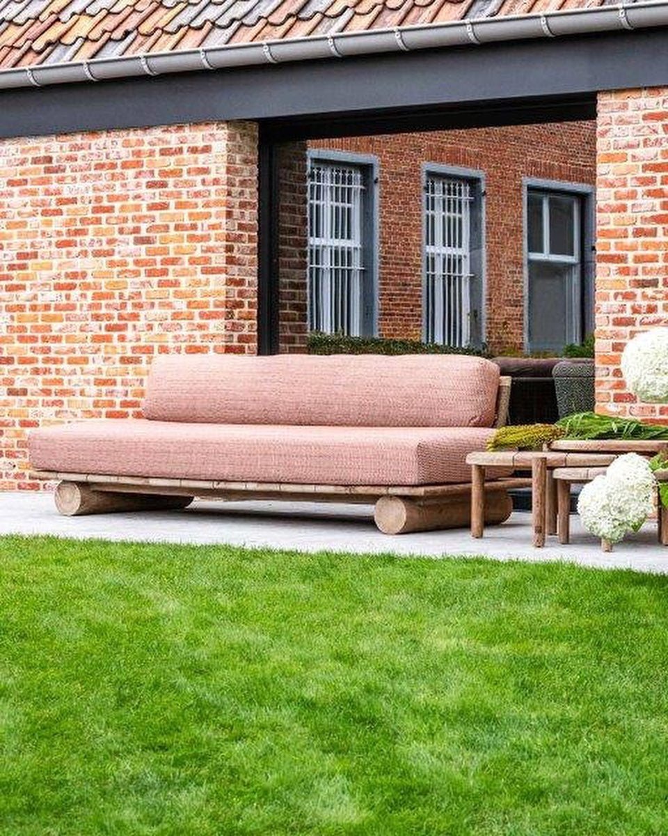 Sofa Edge | Teak Natural Grey & PE Wicker Antique Weed - NU PUUR & GROEN