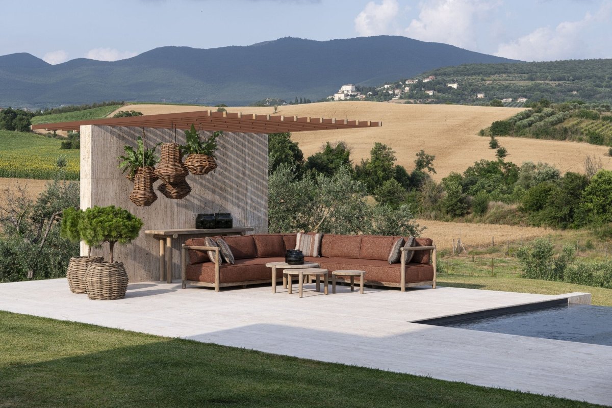 Sofa L Shape Mieke | Teak Natural Grey / PE Wicker Sand - NU PUUR & GROEN
