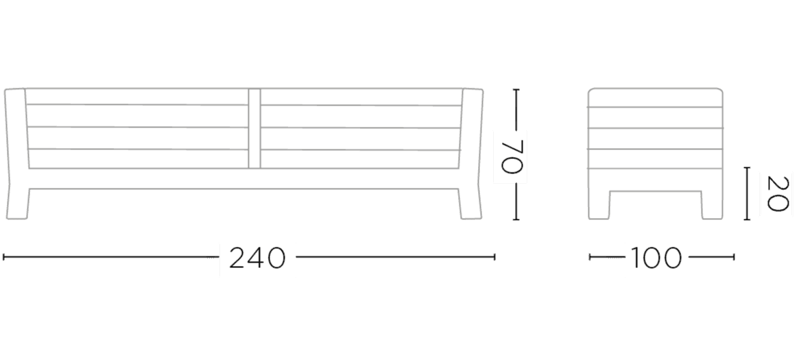 Sofa Mia 3-Seater | Teak Natural Grey
