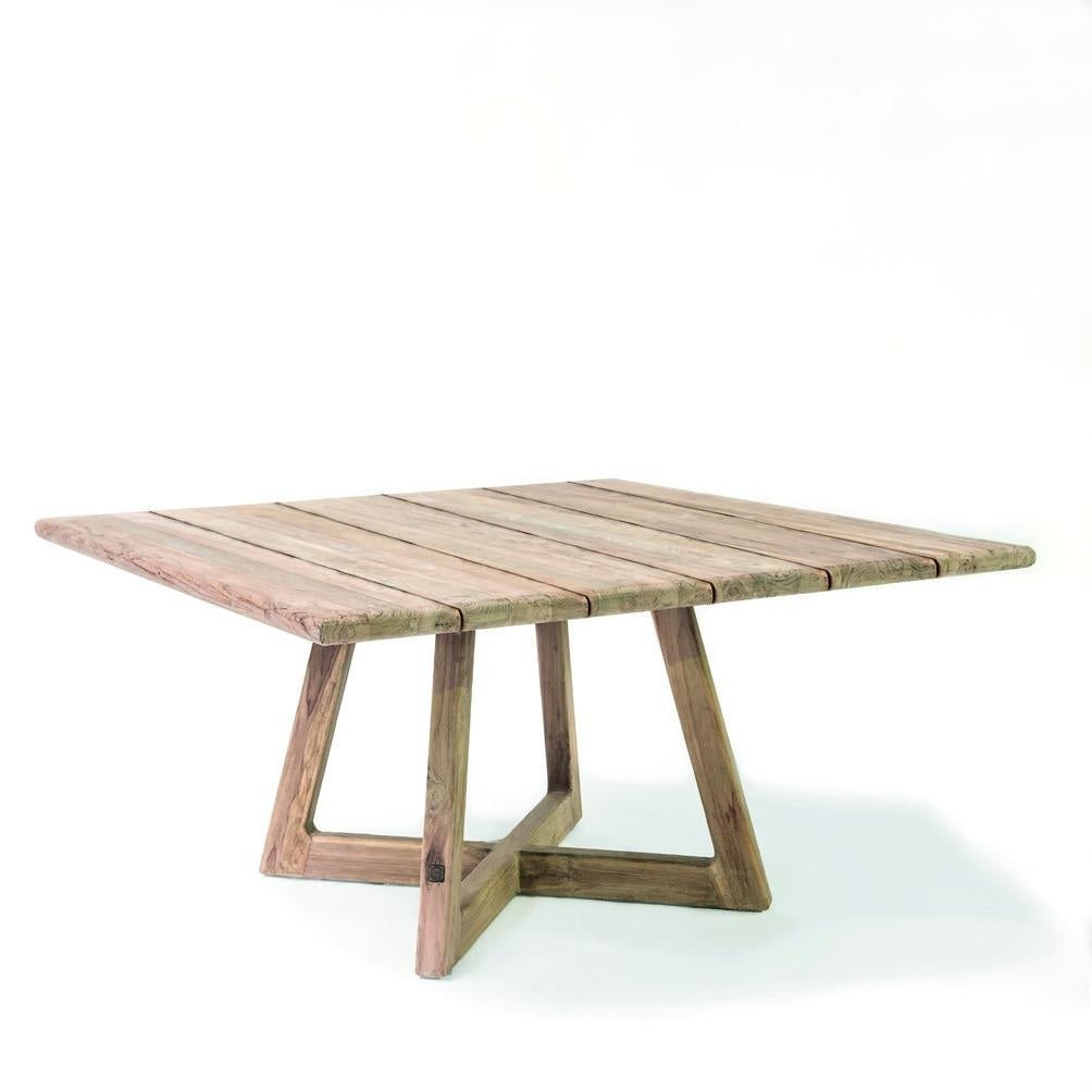 Square Table Dennis | Reclaimed Teak Natural Grey - NU PUUR & GROEN