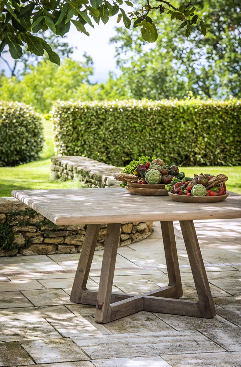 Square Table Dennis | Reclaimed Teak Natural Grey - NU PUUR & GROEN