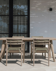 Stackable Armchair Jared | Teak Natural Grey / PE Wicker Antique Weed - NU PUUR & GROEN