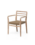 Stackable Armchair Jared | Teak Natural Grey / PE Wicker Antique Weed - NU PUUR & GROEN