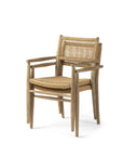 Stackable Armchair Mieke | Teak Natural Grey / PE Wicker Sand - NU PUUR & GROEN