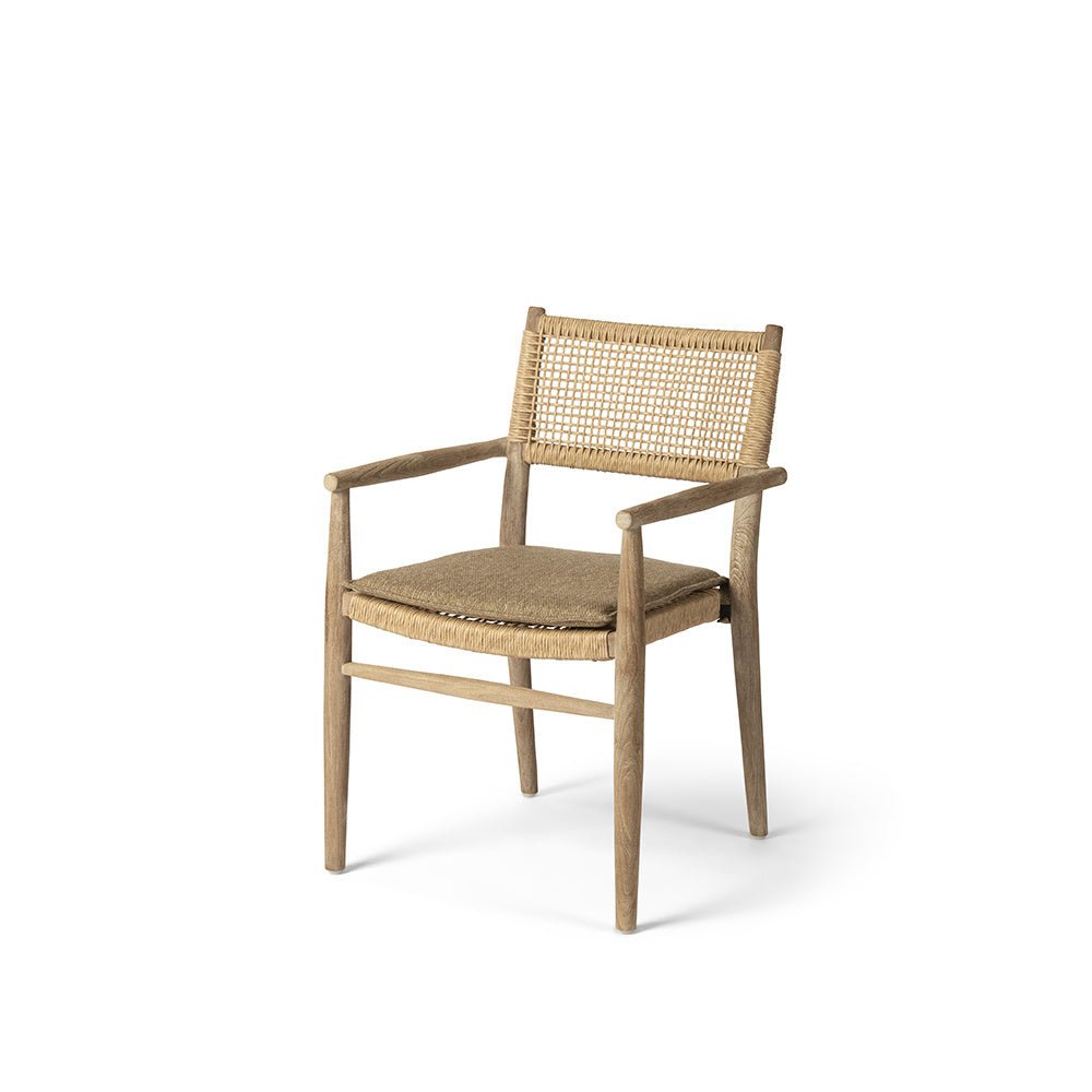 Stackable Armchair Mieke | Teak Natural Grey / PE Wicker Sand - NU PUUR & GROEN