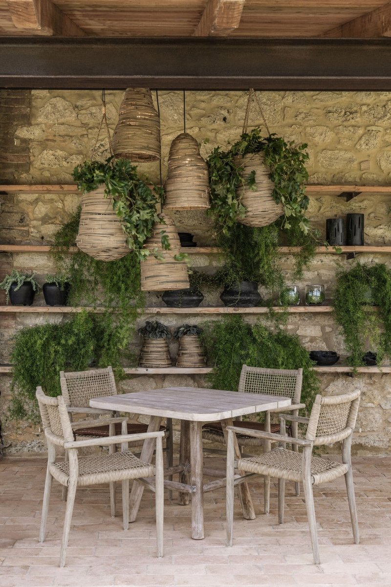 Stackable Armchair Mieke | Teak Natural Grey / PE Wicker Sand - NU PUUR & GROEN