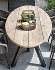 Table Samuel | Reclaimed Teak Natural Grey & Aluminium Matte Black - NU PUUR & GROEN